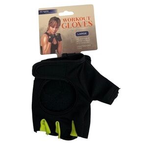 NWT re-spin by Halle Berry Women’s Workout Gloves Sz Large Black/Green Adj Strap